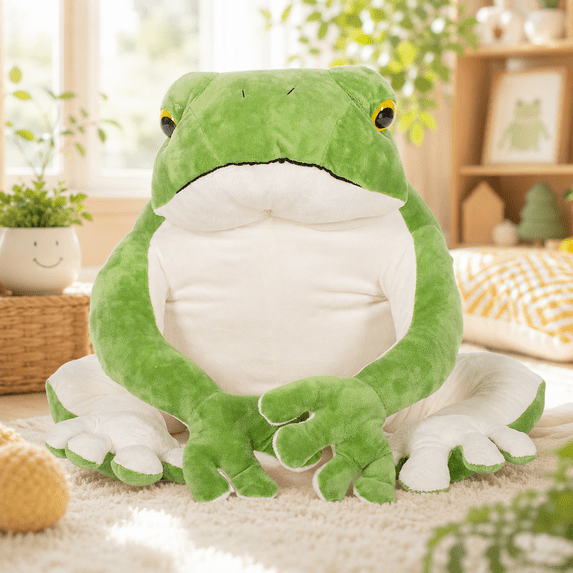 BRINJOY Giant Frog Stuffed Animal, 28" Large Plush Green Tree Frog, Big Stuffed Lifelike Frog, Jumbo Oversized Gift Toy for Toddlers Kids Boys Girls