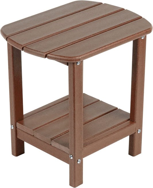 Nalone Adirondack Side Table 16.5" Outdoor Side Table HDPE Plastic Double Adirondack End Table Small Table for Patio