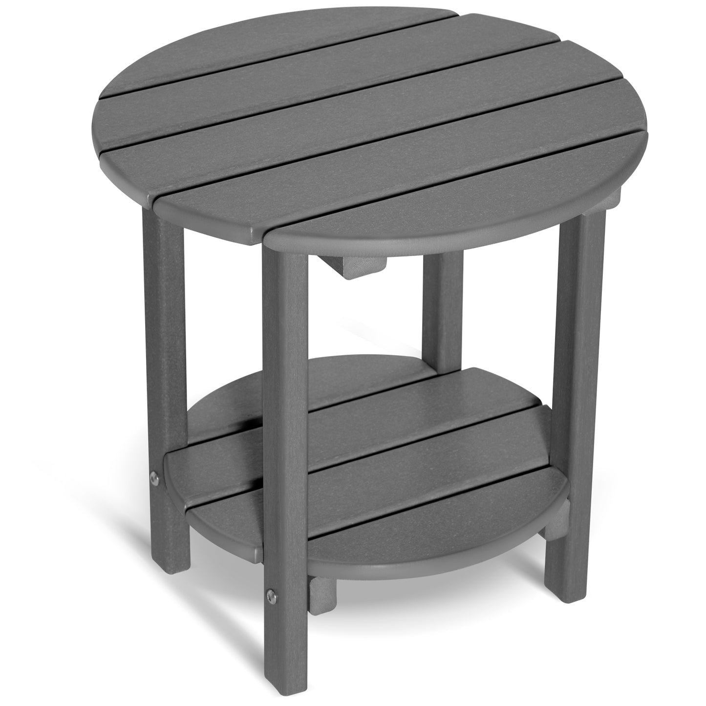 Nalone 2-Layer Outdoor Side Table, HDPE Weather-Resistant Adirondack Coffee Side Patio End Table for Living Room Bedroom, Outdoor Side Table Outside