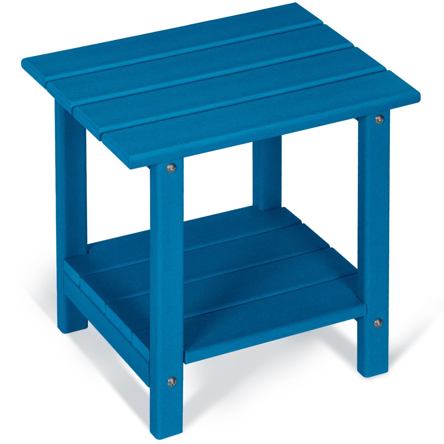 Nalone 2-Layer Outdoor Side Table, HDPE Weather-Resistant Adirondack Coffee Side Patio End Table for Living Room Bedroom, Outdoor Side Table Outside