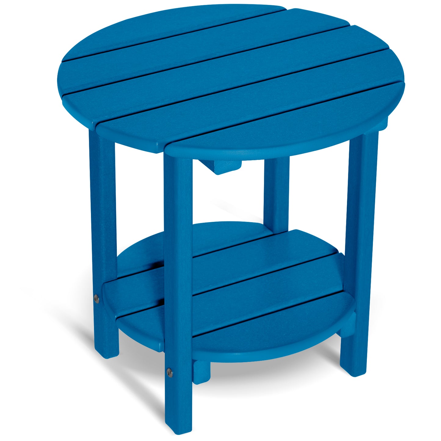 Nalone 2-Layer Outdoor Side Table, HDPE Weather-Resistant Adirondack Coffee Side Patio End Table for Living Room Bedroom, Outdoor Side Table Outside