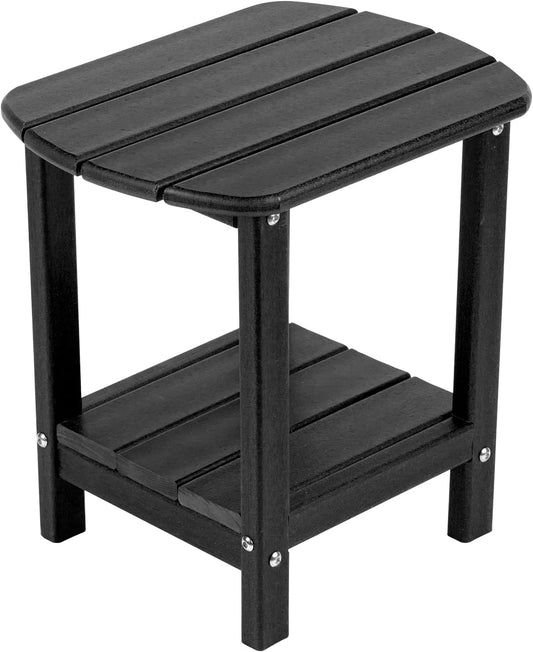 Nalone Adirondack Side Table 16.5" Outdoor Side Table HDPE Plastic Double Adirondack End Table Small Table for Patio