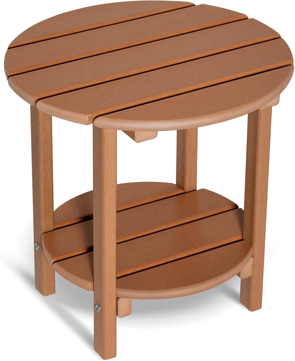 Nalone 2-Layer Outdoor Side Table, HDPE Weather-Resistant Adirondack Coffee Side Patio End Table for Living Room Bedroom, Outdoor Side Table Outside
