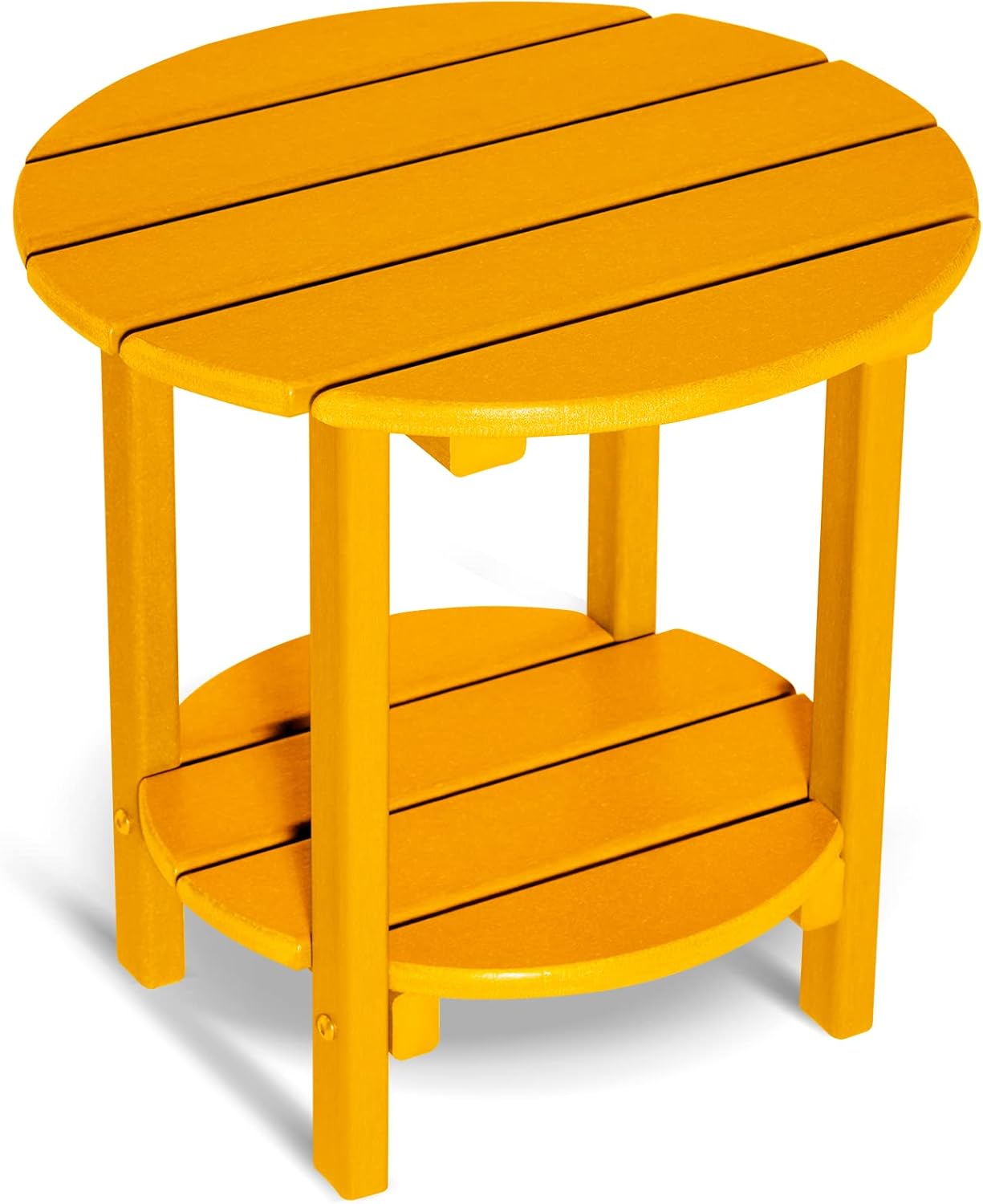 Nalone 2-Layer Outdoor Side Table, HDPE Weather-Resistant Adirondack Coffee Side Patio End Table for Living Room Bedroom, Outdoor Side Table Outside