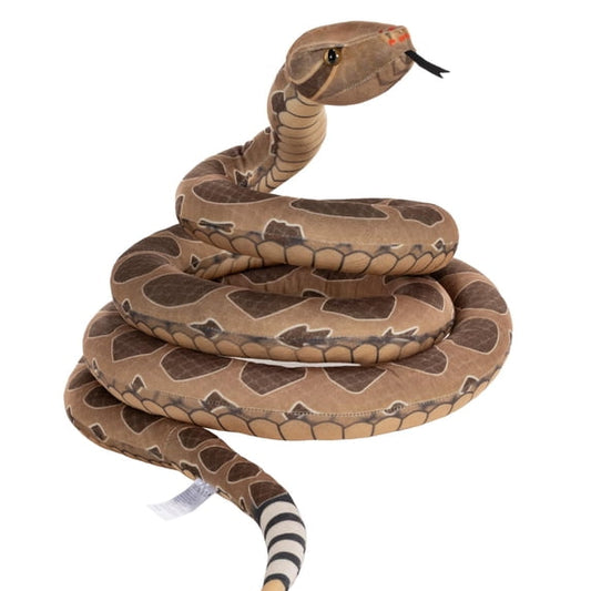 BRINJOY Rattlesnake Stuffed Animal, 149 inch Large Snake Lifelike Jumbo Animal Plush Toy for Kids, Curving Huge Snake for Boys & Girls Gift on Birthday Baby Shower Party