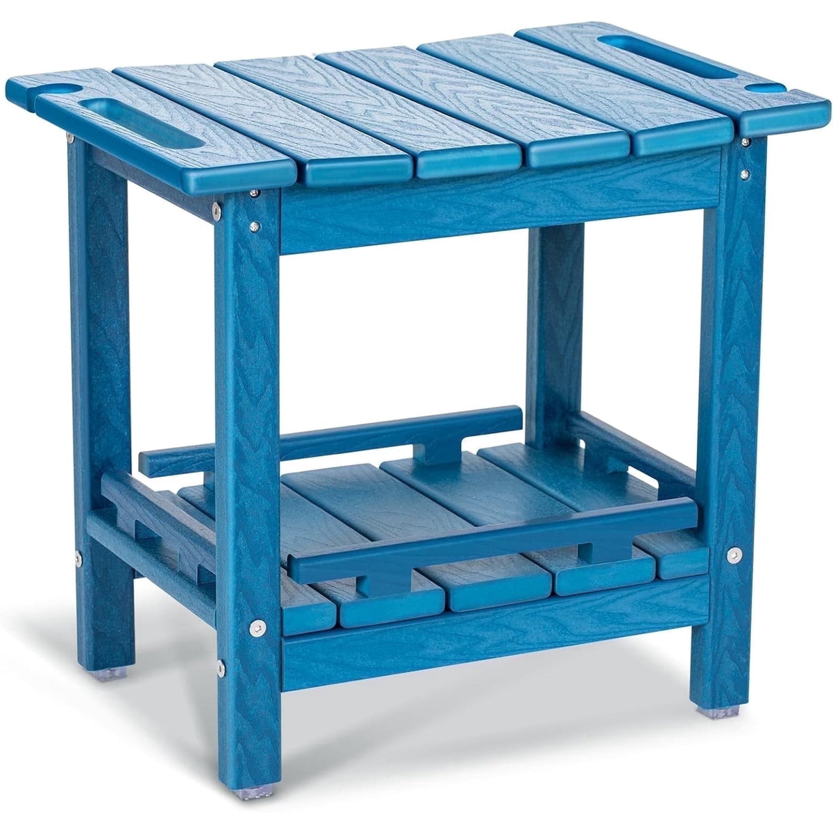 Nalone HDPE Shower Bench, Waterproof Shower Stool with Storage Shelf & Handles, Heavy Duty Shower Seat for Inside Shower, Shower Foot Rest for Shaving Legs, Indoor & Outdoor Bathroom Bench,Blue