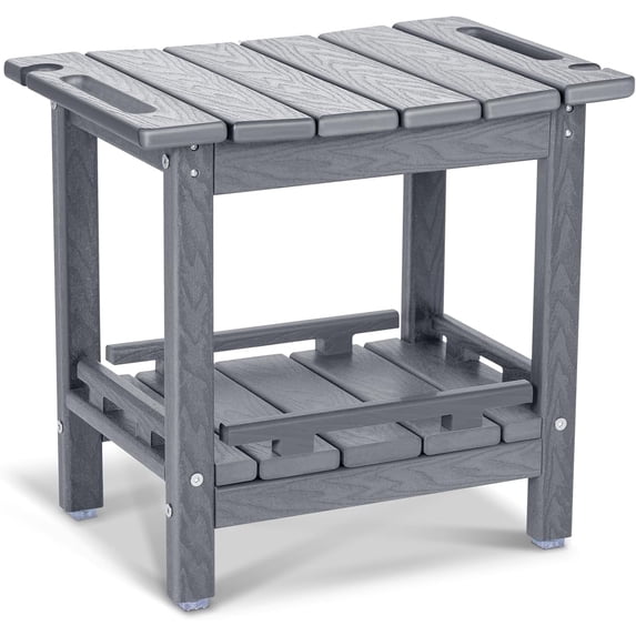 Nalone HDPE Shower Bench, Waterproof Shower Stool with Storage Shelf & Handles, Heavy Duty Shower Seat for Inside Shower, Shower Foot Rest for Shaving Legs, Indoor & Outdoor Bathroom Bench,Gray