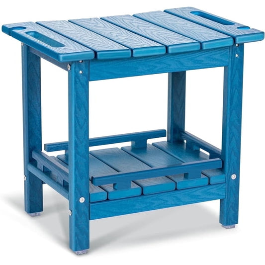 Nalone HDPE Shower Bench, Waterproof Shower Stool with Storage Shelf & Handles, Heavy Duty Shower Seat for Inside Shower, Shower Foot Rest for Shaving Legs, Indoor & Outdoor Bathroom Bench,Blue