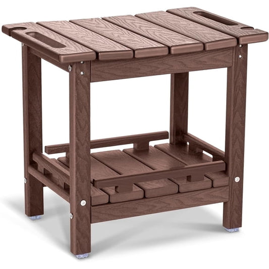 Nalone HDPE Shower Bench, Waterproof Shower Stool with Storage Shelf & Handles, Heavy Duty Shower Seat for Inside Shower, Shower Foot Rest for Shaving Legs, Indoor & Outdoor Bathroom Bench,Brown